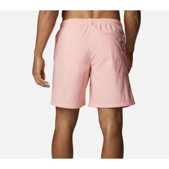 Columbia PFG MenS Backcast III Water Shorts Swim Trunks Solid Pink Size Large - Picture 2 of 7